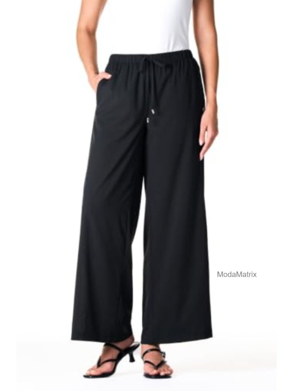 Wide Leg Pants with Side Slits UPF 50+ Sun Protection Relaxed Fit
